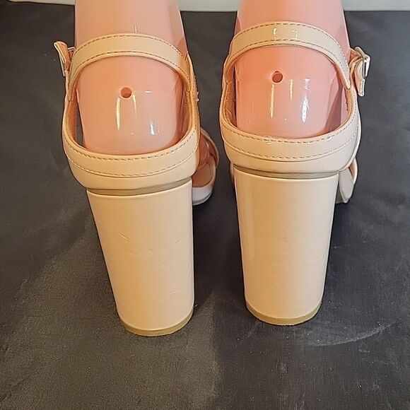 FOREVER 21 ANKLE STRAP OPEN TOE TWO STRAP BAND BLOCK HEEL SANDAL - Picture 7 of 15